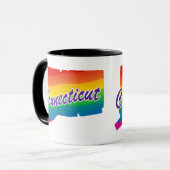 Rainbow-Staat von Connecticut Tasse (Vorderseite Links)