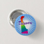 Rainbow-Staat von Delaware Button (Vorne & Hinten)