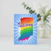 Rainbow-Staat von Indiana Postkarte (Stehend Vorderseite)