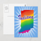 Rainbow-Staat von Indiana Postkarte (Vorne/Hinten)