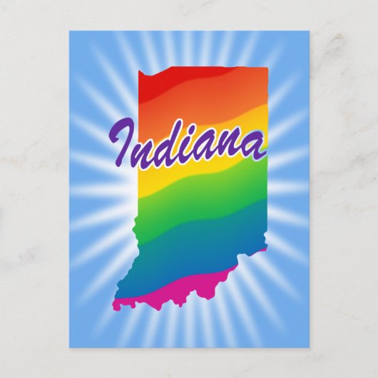 Rainbow-Staat von Indiana Postkarte (Vorderseite)