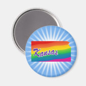 Rainbow-Staat von Kansas Magnet (Vorderseite/Rückseite)