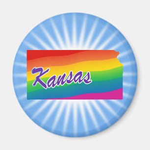Rainbow-Staat von Kansas Magnet