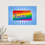 Rainbow-Staat von Kansas Poster (Küche)
