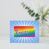Rainbow-Staat von Kansas Postkarte (Stehend Vorderseite)