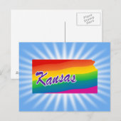 Rainbow-Staat von Kansas Postkarte (Vorne/Hinten)