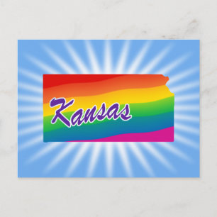 Rainbow-Staat von Kansas Postkarte