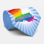 Rainbow-Staat von Louisiana Krawatte (Gerollt)