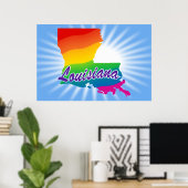 Rainbow-Staat von Louisiana Poster (Heimbüro)