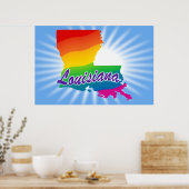 Rainbow-Staat von Louisiana Poster (Küche)