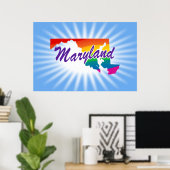 Rainbow-Staat von Maryland Poster (Heimbüro)