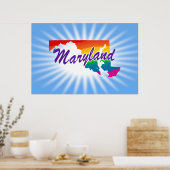 Rainbow-Staat von Maryland Poster (Küche)