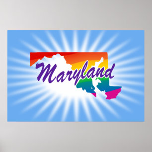 Rainbow-Staat von Maryland Poster