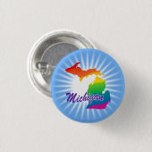 Rainbow-Staat von Michigan Button (Vorne & Hinten)