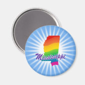 Rainbow-Staat von Mississippi Magnet (Vorderseite/Rückseite)