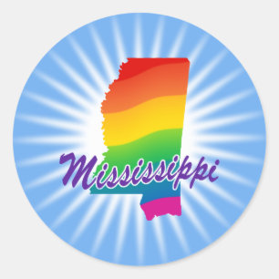 Rainbow-Staat von Mississippi Runder Aufkleber