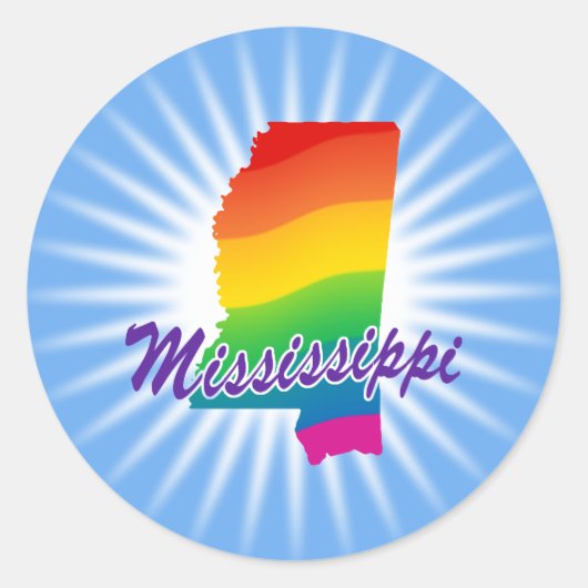 Rainbow-Staat von Mississippi Runder Aufkleber (Vorderseite)
