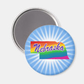 Rainbow-Staat von Nebraska Magnet (Vorderseite/Rückseite)