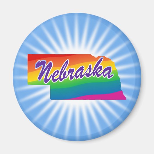 Rainbow-Staat von Nebraska Magnet (Vorne)