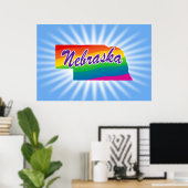 Rainbow-Staat von Nebraska Poster (Heimbüro)