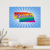 Rainbow-Staat von Nebraska Poster (Küche)