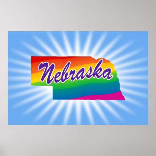 Rainbow-Staat von Nebraska Poster (Vorne)