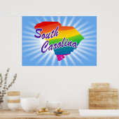 Rainbow-Staat von South Carolina Poster (Küche)