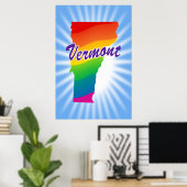 Rainbow-Staat von Vermont Poster (Heimbüro)