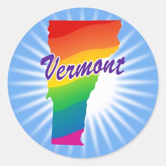 Rainbow-Staat von Vermont Runder Aufkleber (Vorderseite)
