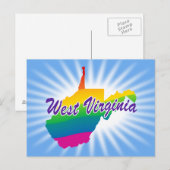 Rainbow-Staat von West-Virginia Postkarte (Vorne/Hinten)