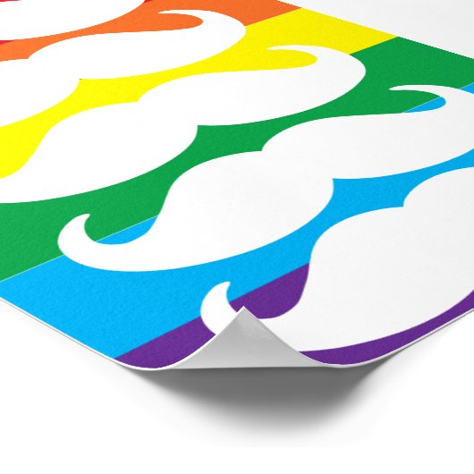 Rainbow Stache Poster (Ecke)
