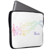 Rainbow-Staff-Musiknote Slim Notebook-Sieb Laptopschutzhülle (Vorne Rechts)