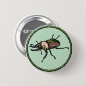 Rainbow Stag Beetle Button (Vorne & Hinten)