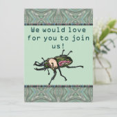 Rainbow Stag Beetle Einladung (Stehend Vorderseite)