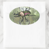 Rainbow Stag Beetle Ovaler Aufkleber (Tasche)