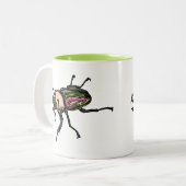 Rainbow Stag Beetle Zweifarbige Tasse (Vorderseite Links)
