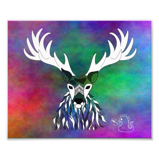 Rainbow Stag Print Fotodruck (Vorne)