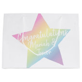 Rainbow Star Baby Dusche Große Geschenktüte (Vorderseite)