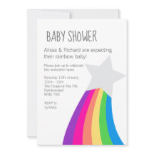 Rainbow Star Baby Shower Einladung