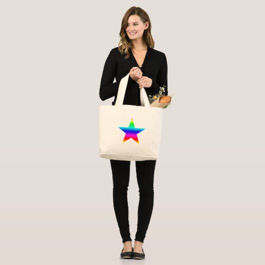 Rainbow Star Bag Jumbo Stoffbeutel (Vorderseite (Model))