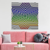 Rainbow Star Blau-Gelbe grüne Leinwand Grafik (Insitu (Wohnzimmer))