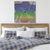 Rainbow Star Blau-Gelbe grüne Leinwand Grafik (Insitu (Schlafzimmer))