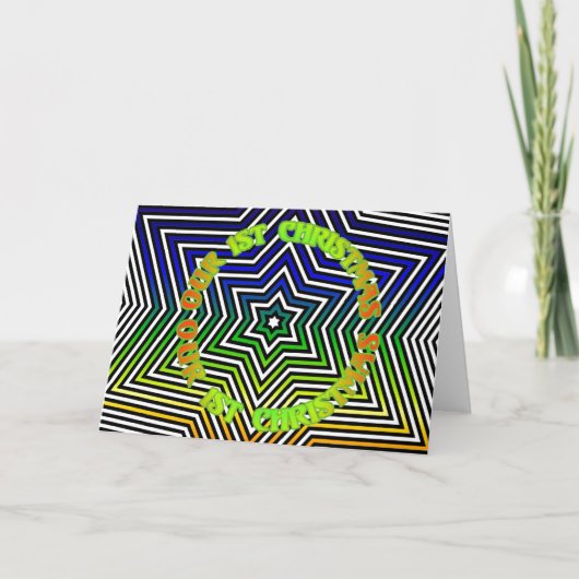 Rainbow Star Erster Weihnachtsfeiertag Gruß Feiertagskarte (Vorderseite)