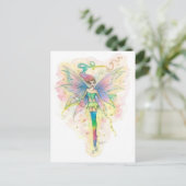 Rainbow Star Fairy Fantasy Kunst, Dichtung und Mus Postkarte (Stehend Vorderseite)