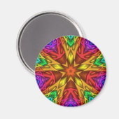 Rainbow Star Fraktal Sacred Geometry Magnet (Vorderseite/Rückseite)