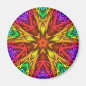 Rainbow Star Fraktal Sacred Geometry Magnet (Vorne)