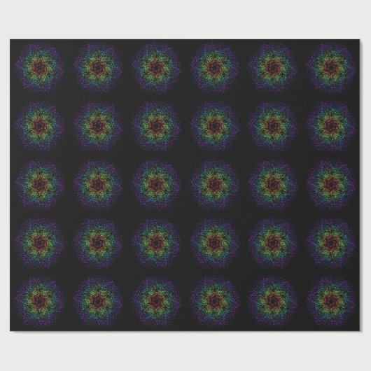 Rainbow Star Galaxy Void Geschenkpapier (Flach)