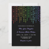 Rainbow Star Garlands Informal LGBT Wedding Einladung (Vorderseite)