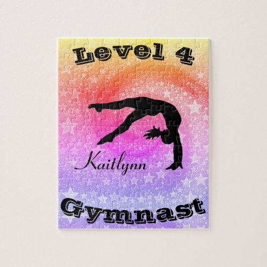 Rainbow Star Gymnastics Individuelle Name Puzzle (Vertikal)