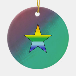 Rainbow Star Keramikornament